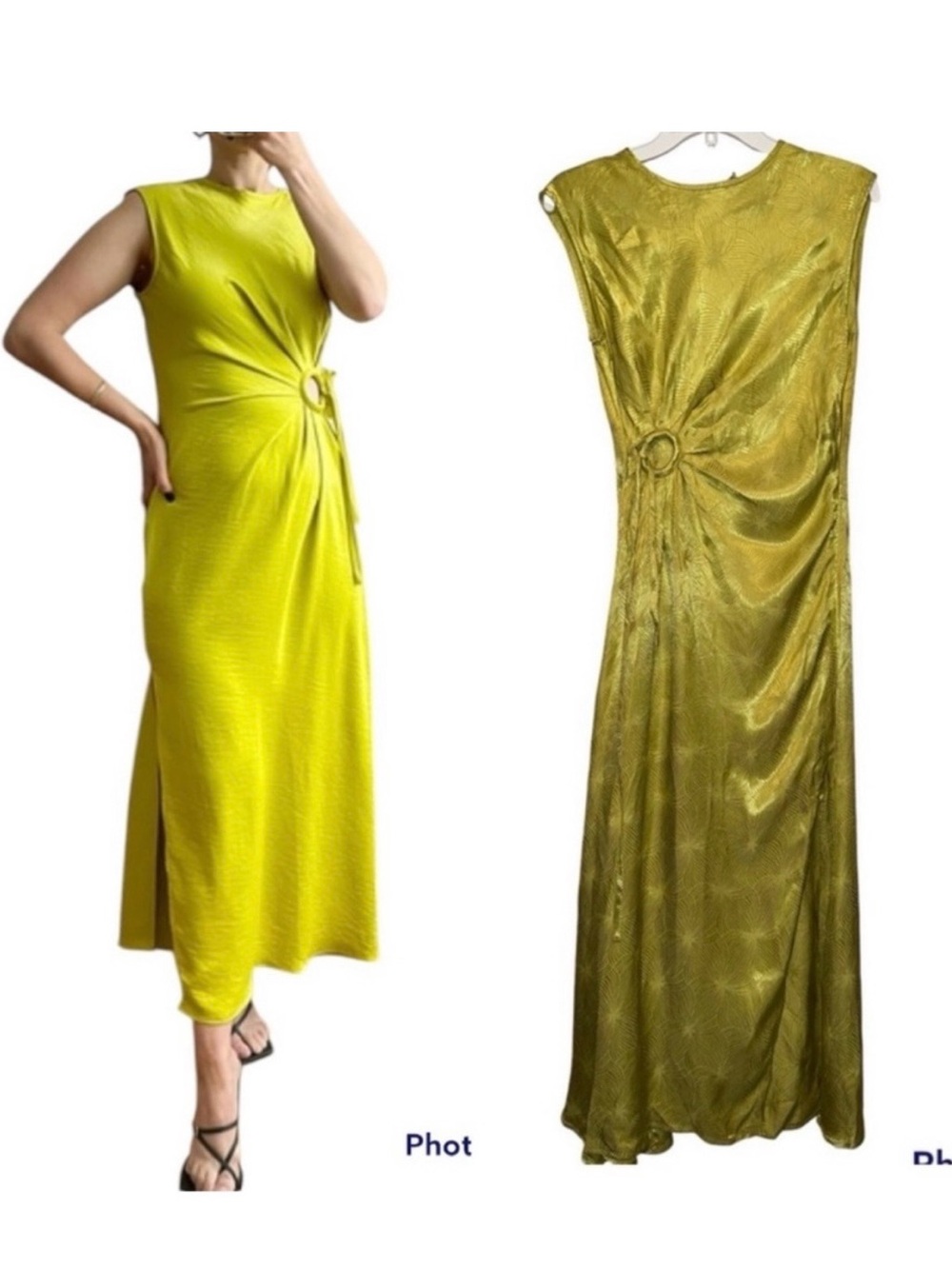 House of Harlow 1960 Satin Dress Side Slit Keyhole Maxi Dress